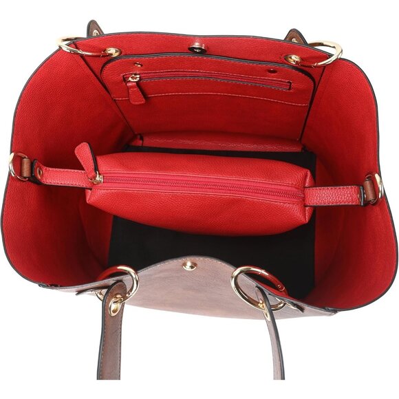 ⚡ Women's Yellow Large Leather Big Bucket Crossbody Travel Tote Bag - Picture 5 of 6